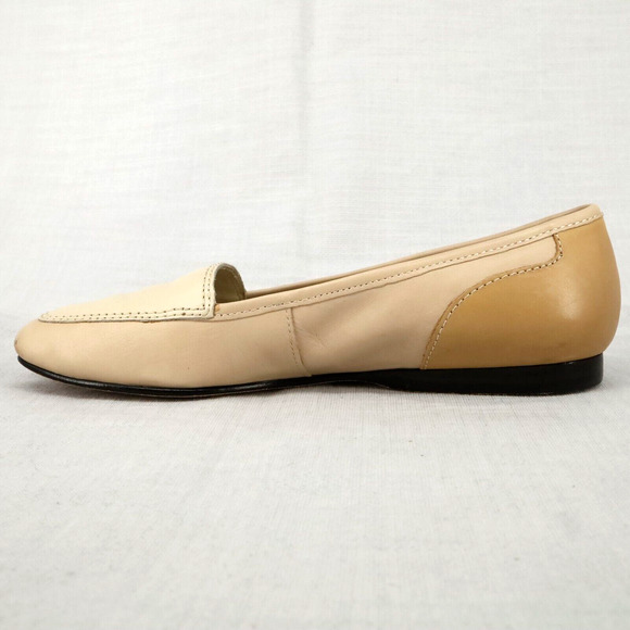 Enzo Angiolini Shoes Womens 5.5 M Leather Loafers Beige Liberty Flats Slip On - Picture 13 of 14